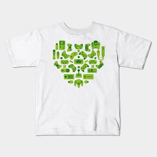 Love Gamers Green Kids T-Shirt